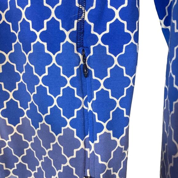T By Talbots Blue Ombre Geo Cotton Blend Long Sleeve Full Zip Jacket Women Sz S - Picture 12 of 12